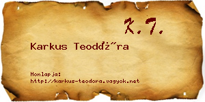 Karkus Teodóra névjegykártya